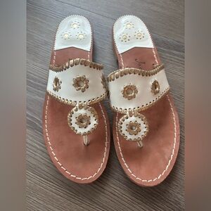Jack Rogers Navajo White and Gold Sandals - gently used / great condition!